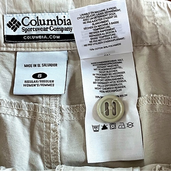 Columbia Outdoor Zip-off Pant Short Women’s Tan Size 8 Hiking Gorpcore Versatile - Picture 8 of 9